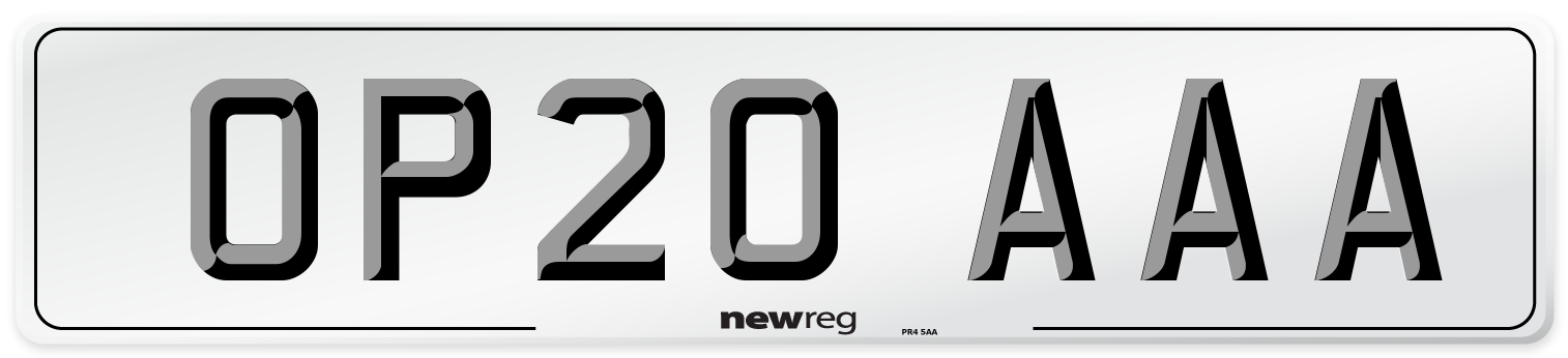 OP20 AAA Number Plate from New Reg